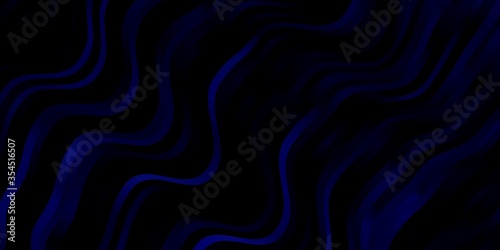 Dark BLUE vector layout with wry lines. Abstract illustration with gradient bows. Best design for your ad  poster  banner.