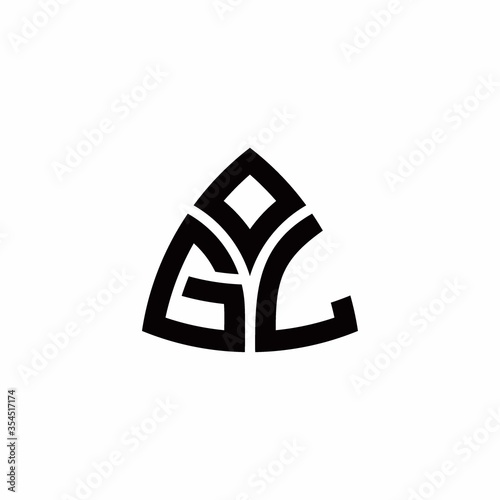 GL monogram logo with modern triangle style design template