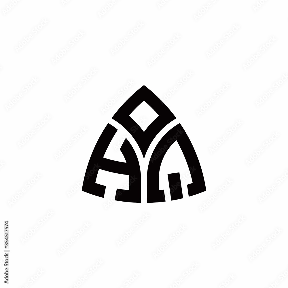 HQ monogram logo with modern triangle style design template