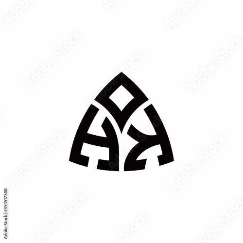 HK monogram logo with modern triangle style design template