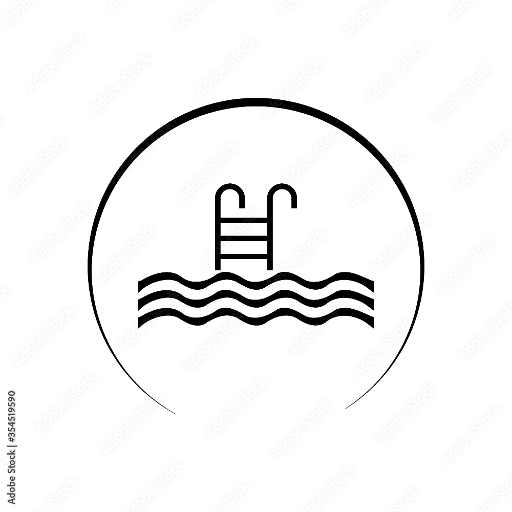 Obraz premium Swimming pool icon isolated on white background