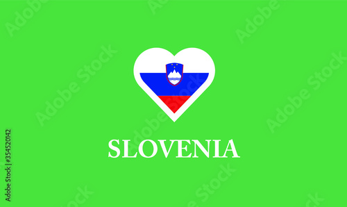 Slovenia heart love symbol flag country photo
