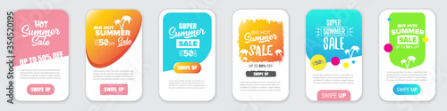 Modern liquid mobile sale banners set . Hot Sale banner design template , Super sale special offer web horizontal banners collection. photo