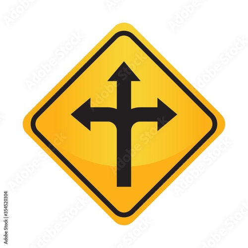 Left, right or straight arrow auxiliary sign