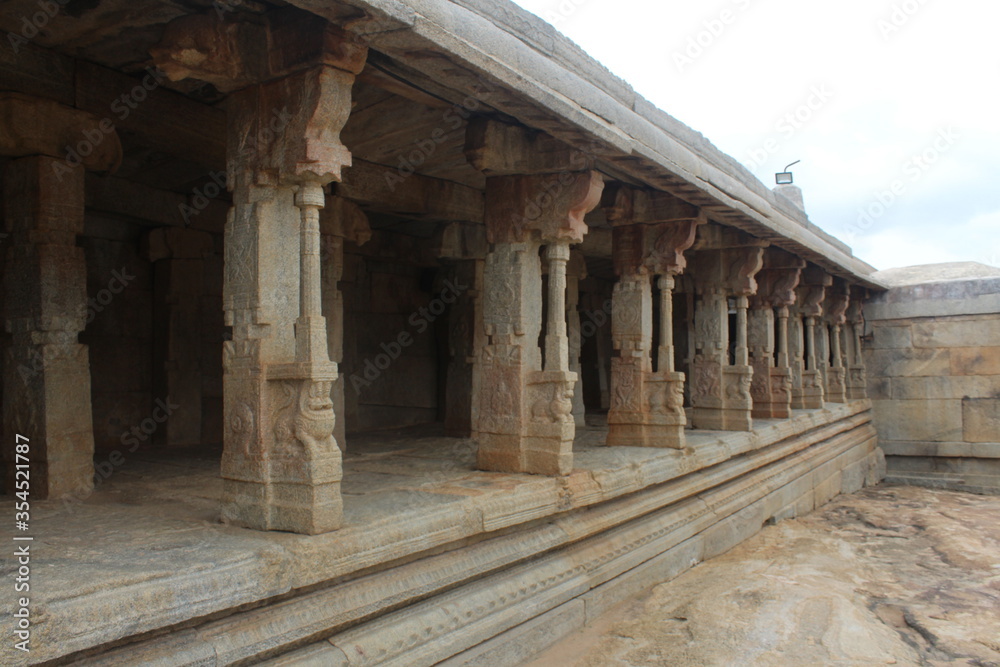 Pillars sculpture lepakshi Andhra temple architecture column stone  