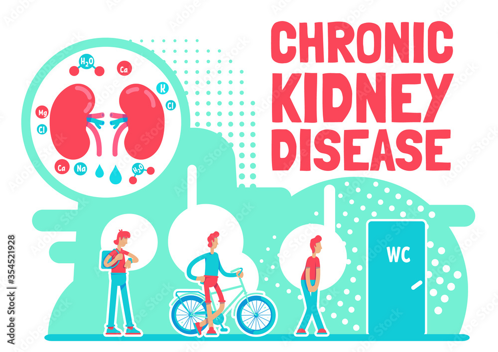 Chronic kidney disease poster flat vector template Chronic kidney disease poster flat vector template