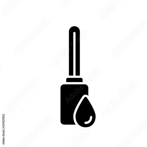 Cutout silhouette Portable water sterilizer icon. Outline logo of ultraviolet disinfectant device with drop. Black illustration of uvc lighting purifier. Flat isolated vector emblem, white background