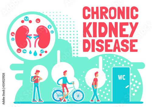 Chronic kidney disease poster flat vector template