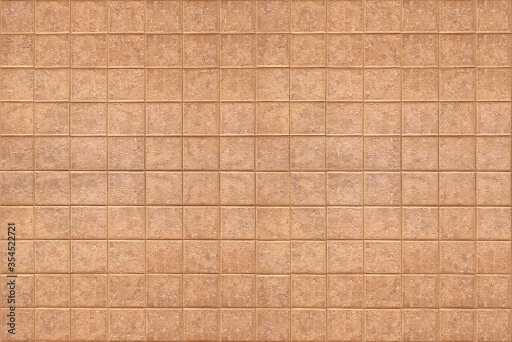Fototapeta premium Brown the tile wall or ceramic tile texture interior background.