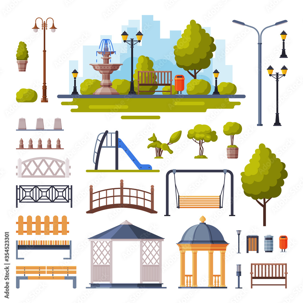 Poster Urban Infrastructure Design Elements Collection, City Public ...