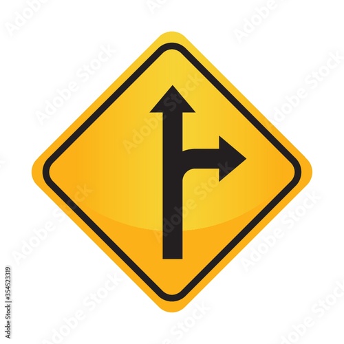 Right or straight arrow auxiliary sign