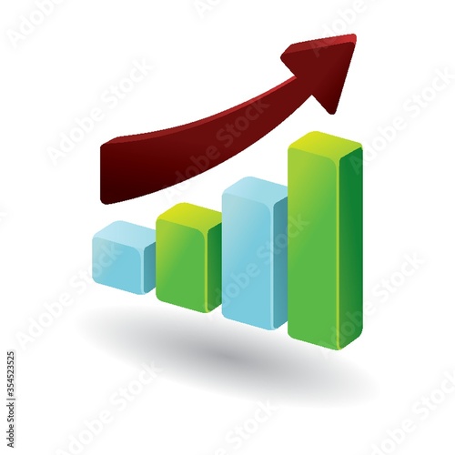 Bar diagram with up arrow