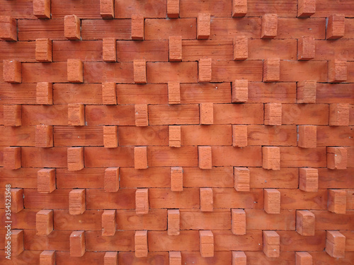 Orange stone brick wall