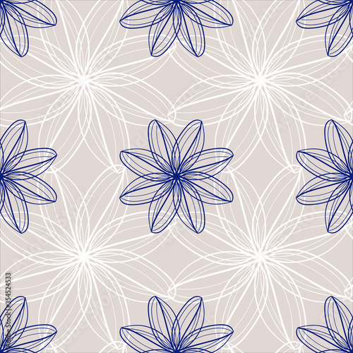 Abstract flower seamless pattern in pastel color. Can use for print, template, fabric, presentation, textile, banner, poster, wallpaper, digital paper.
