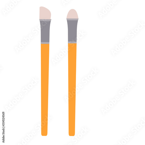 brush, cosmetics, flat, isolated object on a white background, vector illustration,