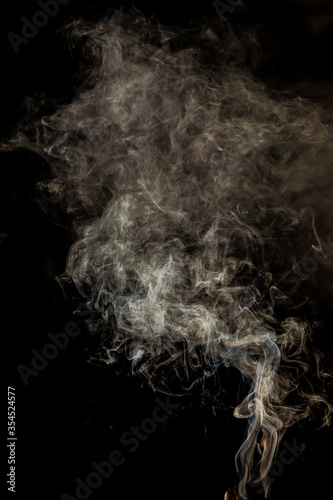 smoke stream on a black background