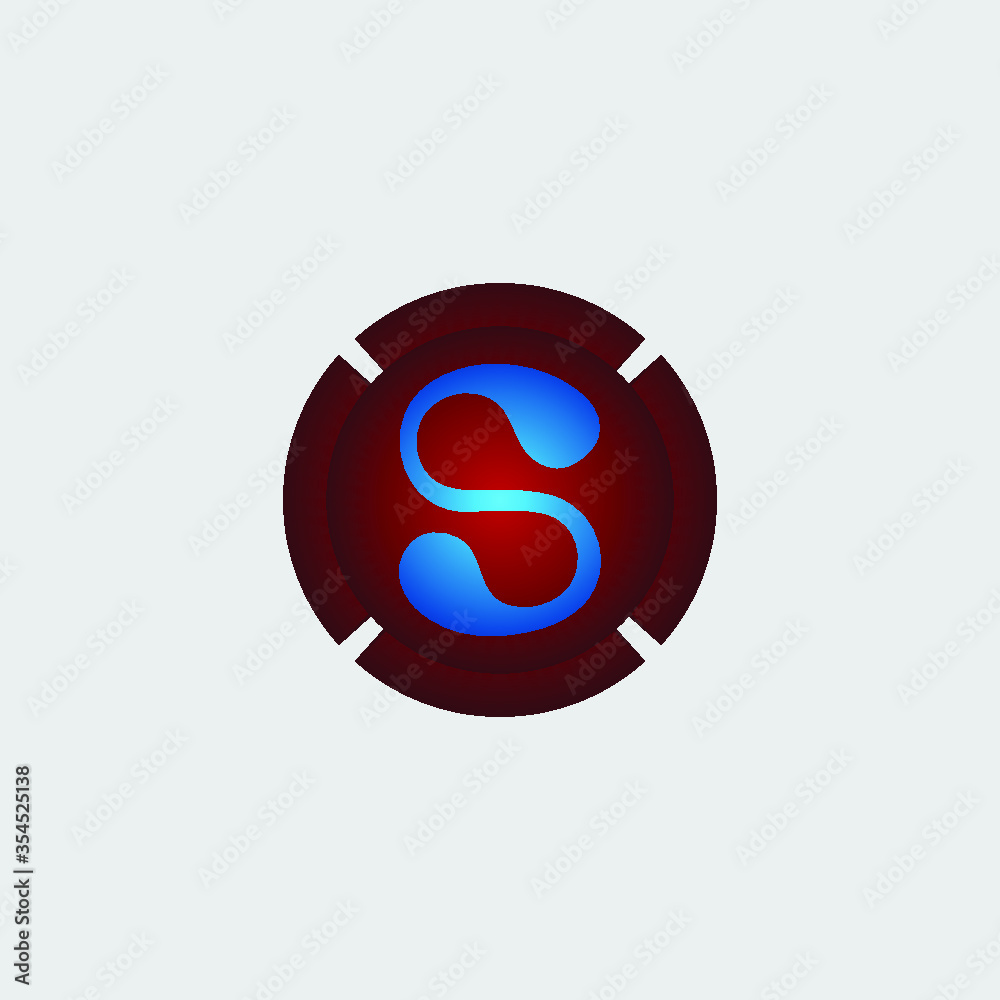Business corporate initial circle 3d letter s logo design template vector. Red color 3D circle logo icon vector template. Business corporate initial circle 3d letter s logo design template vector. Red color 3D circle logo icon vector template.