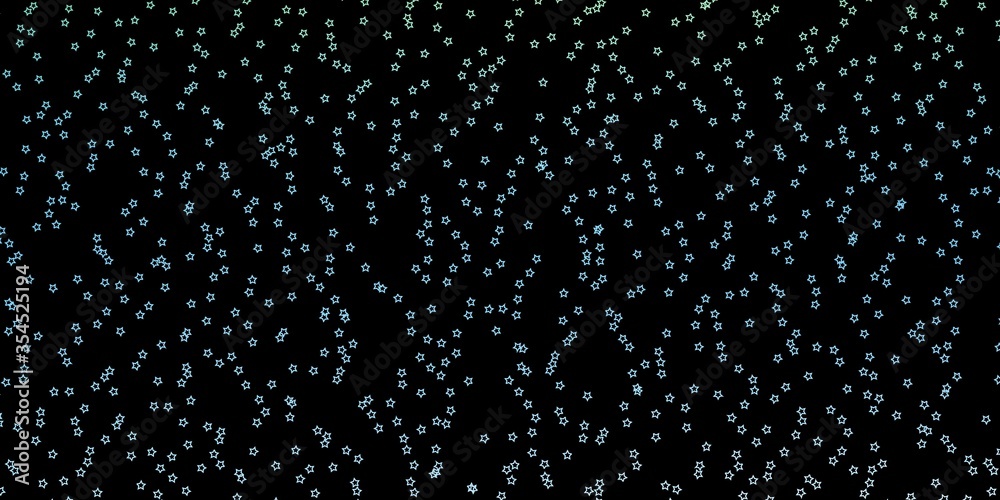 Dark Blue, Green vector template with neon stars. Shining colorful illustration with small and big stars. Best design for your ad, poster, banner. Dark Blue, Green vector template with neon stars. Shining colorful illustration with small and big stars. Best design for your ad, poster, banner.