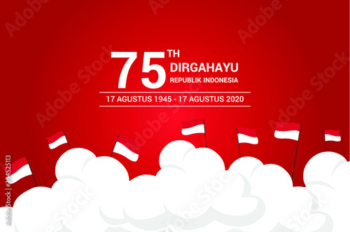 17 August. Indonesia Happy Independence Day greeting card 