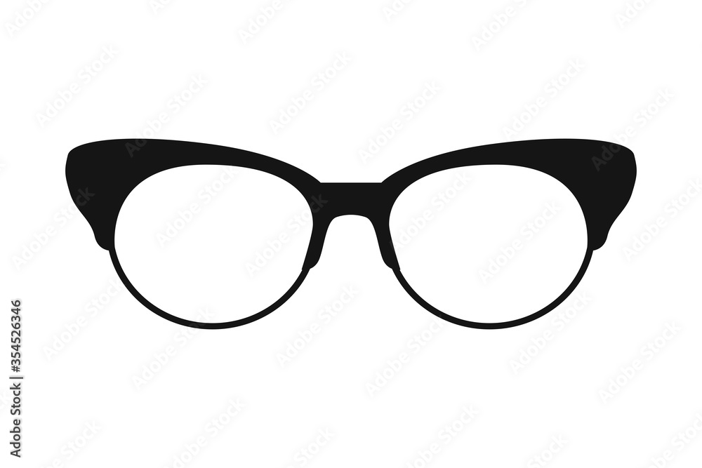 Fototapeta premium Cat eye glasses outline vector icon. Vector illustration.