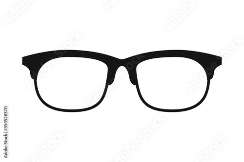 Glasses icon vector, eyeglasses symbol. Accessory pictogram, flat vector sign isolated on white background.