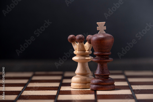 Chess on board. Strategy conceptual