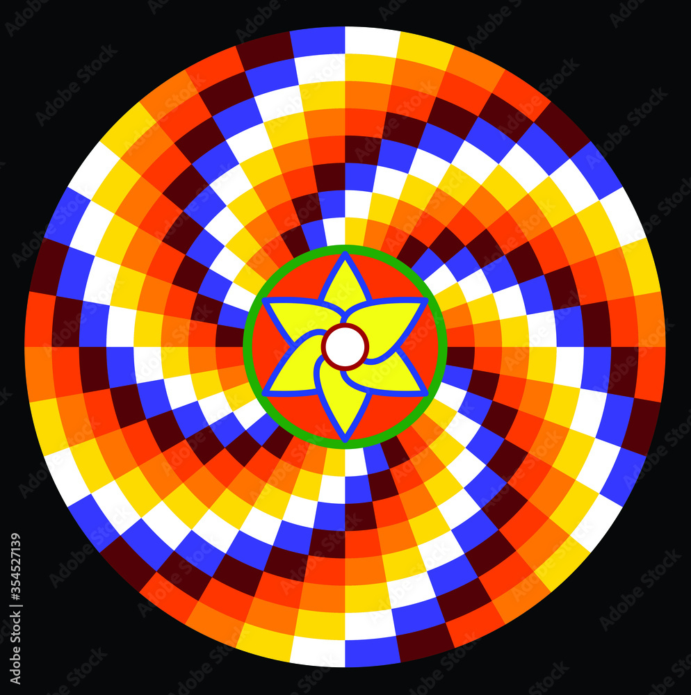 Fototapeta premium Colorful Mandala abstract illustration on Black background 