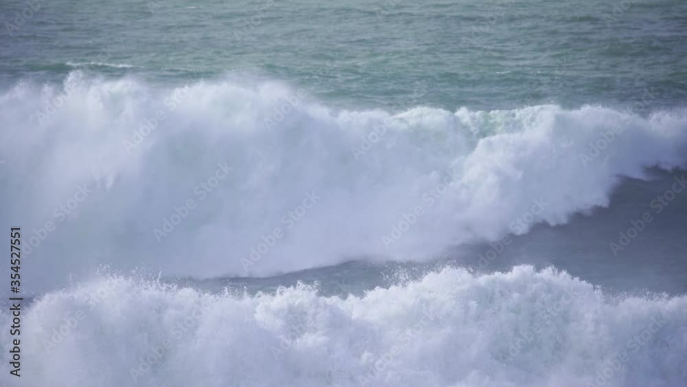 Nazare. Giant waves in Praia do Norte. Best surf spot of Portugal. 4k Drone Footage Nazare. Giant waves in Praia do Norte. Best surf spot of Portugal. 4k Drone Footage