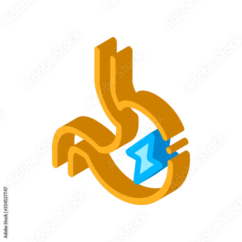 Upset Stomach Symptomp Of Pregnancy vector isometric sign. color isolated symbol illustration