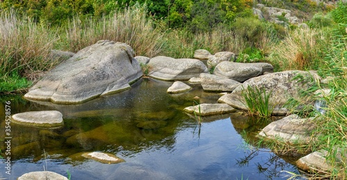 Granite Actovo canyon in the Devil Valley, Ukraine