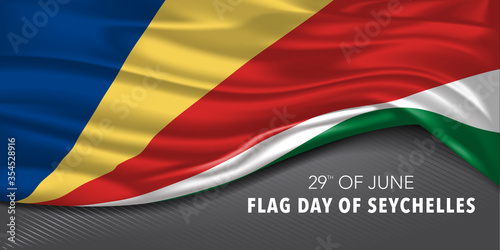Seychelles flag day greeting card  banner vector illustration