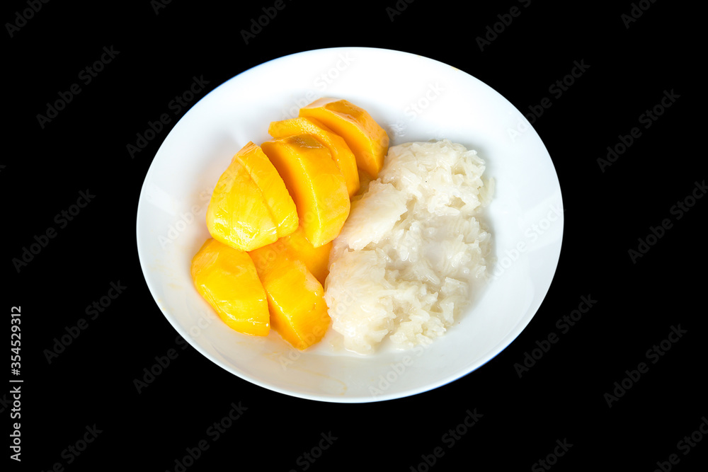 Mango and Sticky Rice, focus selective. Mango and Sticky Rice, focus selective.