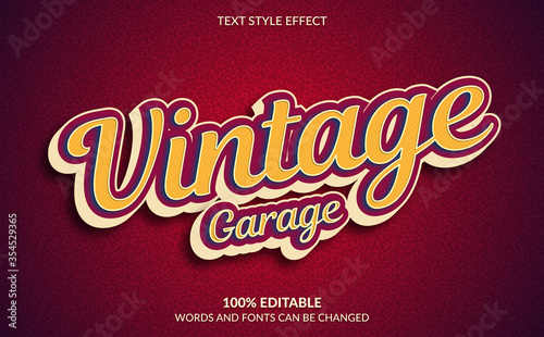 Editable Text Effect, Classic Vintage Garage Text Style