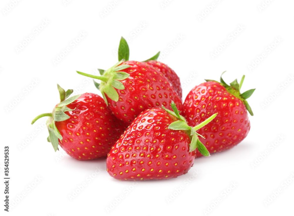 Delicious fresh ripe strawberries isolated on white Delicious fresh ripe strawberries isolated on white
