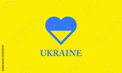 Ukraine flag heart love symbol vector illustration 