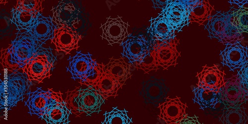 Light Blue, Red vector pattern with abstract shapes.