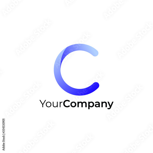 abstract logo c letter design