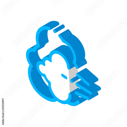 Nausea Symptomp Of Pregnancy vector isometric sign. color isolated symbol illustration