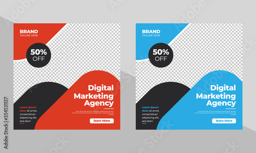 Business corporate marketing  agency social media post template photo