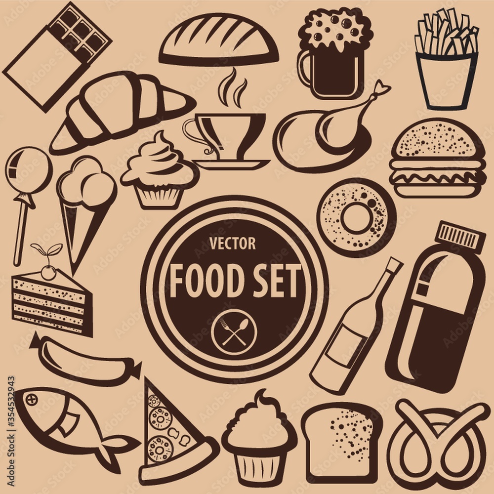 Collection of food icons