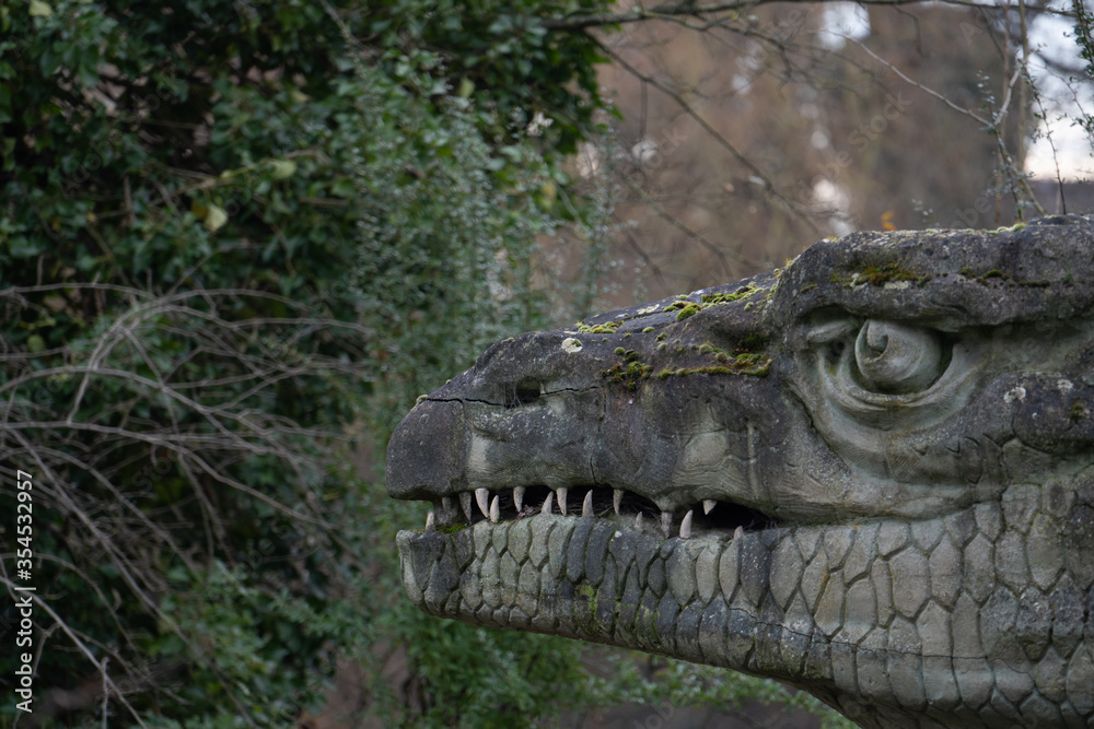 Obraz premium Crystal Palace Dinosaurs in Crystal Palace Park, London, England, United Kingdom