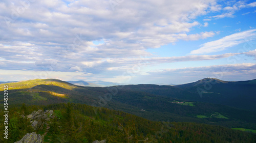 Kleiner Osser, Deutschland / Tschechien: Panorama auf den Bayerischen Wald um den großen Arber