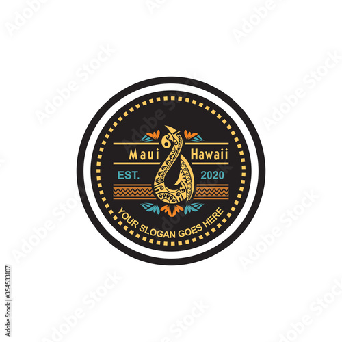 maui hawaiian tail fish logo , hawaiian logo