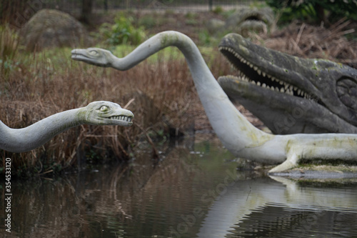 Crystal Palace Dinosaurs in Crystal Palace Park, London, England, United Kingdom
