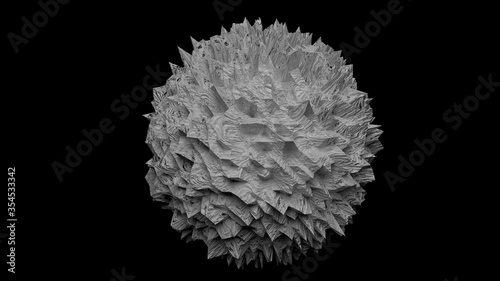 3d ball with abstract volumetric texture.