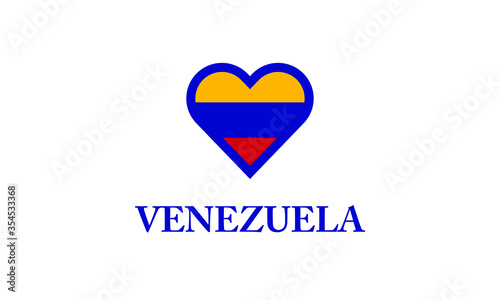 Venezuela heart flag love symbol country vector