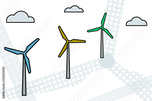 Windfarm vector illustration