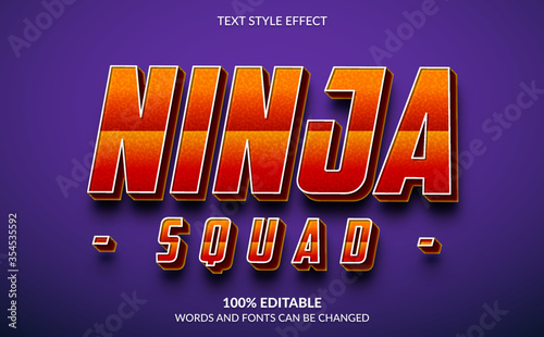 Editable Text Effect, Ninja Squad Esport Text Style