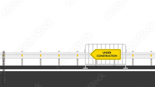 Roadside vector. free space for text. wallpaper. copy space. Barricade block vector. construction sign.