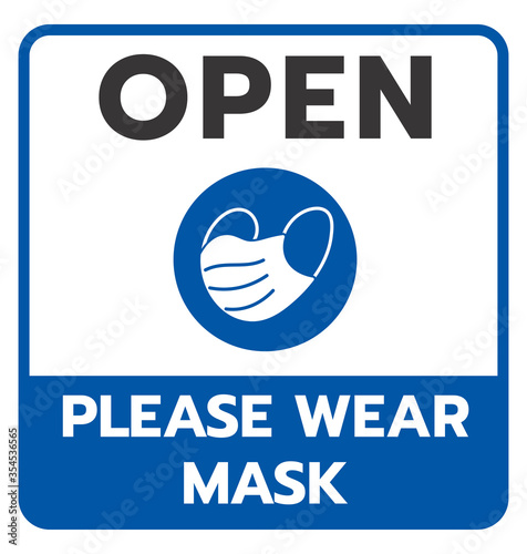 "OPEN"Vector illustration after quarantine for coronavirus outbreak concept.Please wear a face mask and keep your distance to protect from Covid-19